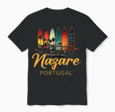 Nazare, Portugal Unisex T-Shirt - Black