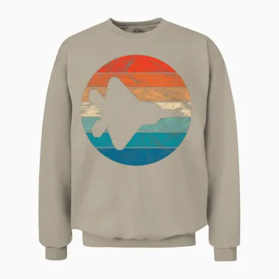 Vintage Fighter Jet Unisex Sweatshirt - Sand