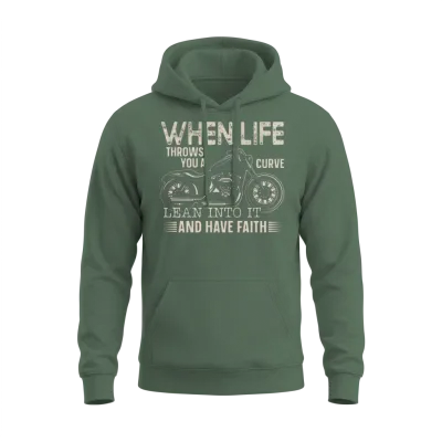 Christian Motorcycle Biker Faith Unisex Hoodie - Military Green