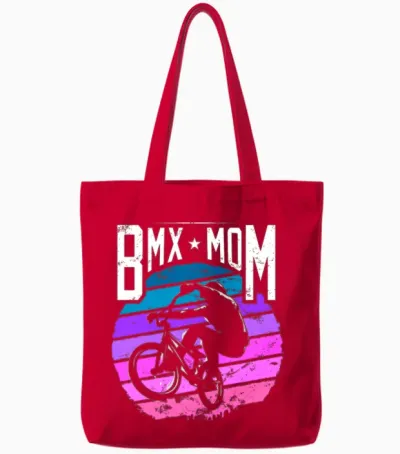Bmx Mom | Bmxmom | Bmx Mama Mother Tote Bags - Red