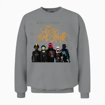 The Living Tombstone Unisex Classic Cartoon T-Shirt - Black, Small Unisex Sweatshirt - Sport Grey