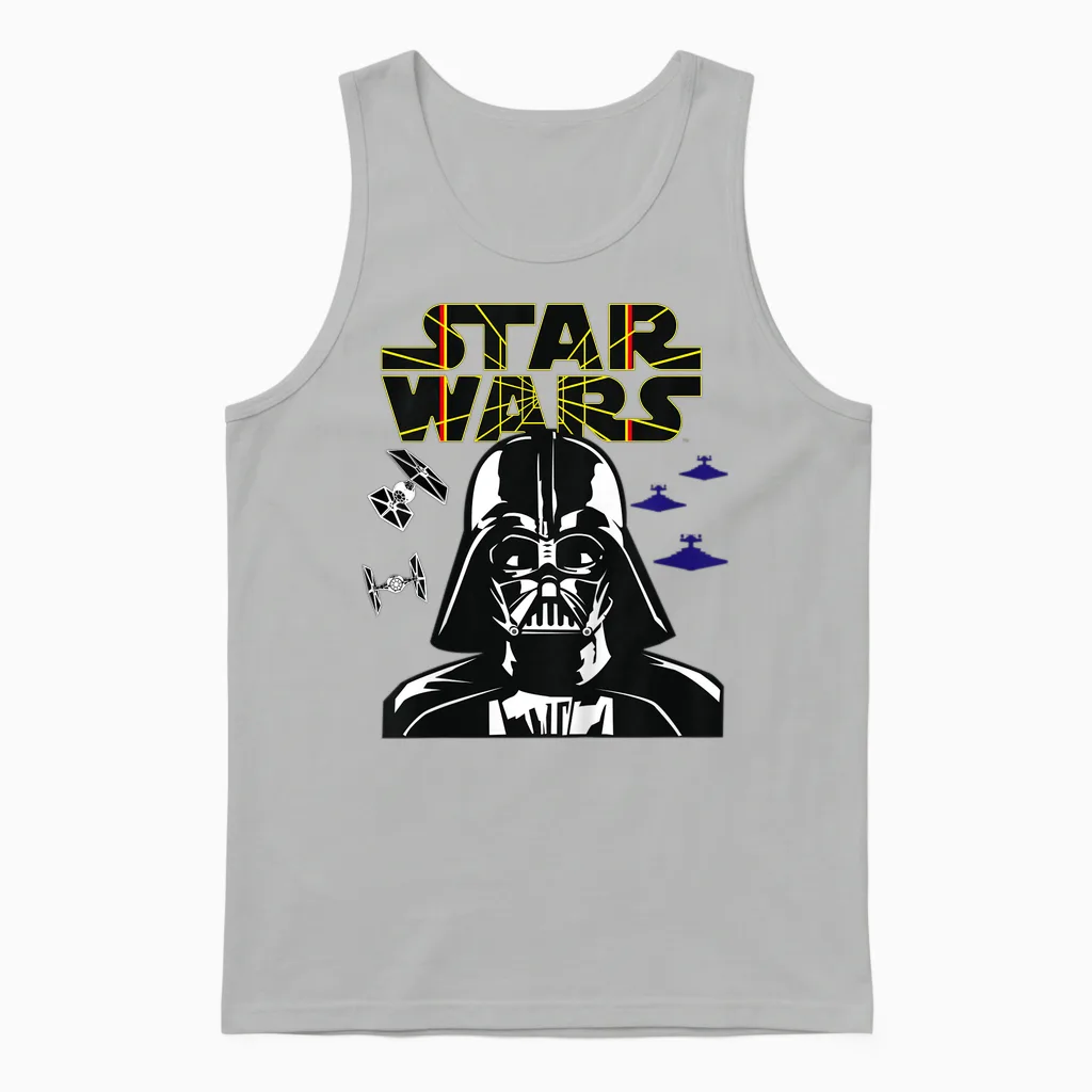 Kinder Star Wars Darth Vader Comp Logo Unisex Tank Top in Ash