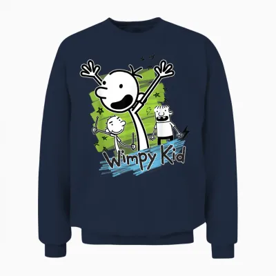 Diary of a Wimpy Kid Greg Heffley Cartoon Stick Characters Unisex Sweatshirt - Navy