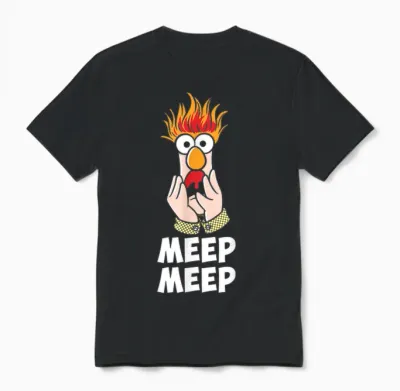 Disney Die Muppets Meep Meep Beaker T-Shirt, Black Unisex T-Shirt - Black