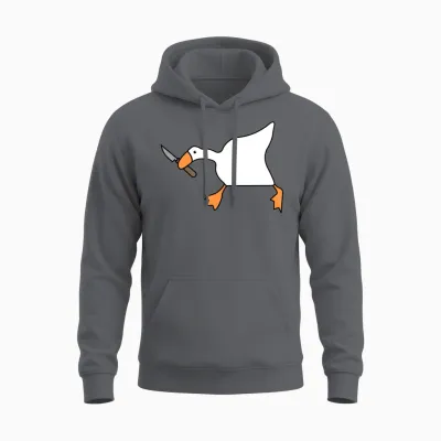 Funny Goose Murder Funny Unisex Hoodie - Charcoal