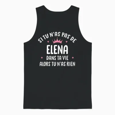 Wife Girlfriend Humour Gift Personalized Name Elena T-Shirt, Black Unisex Tank Top - Black