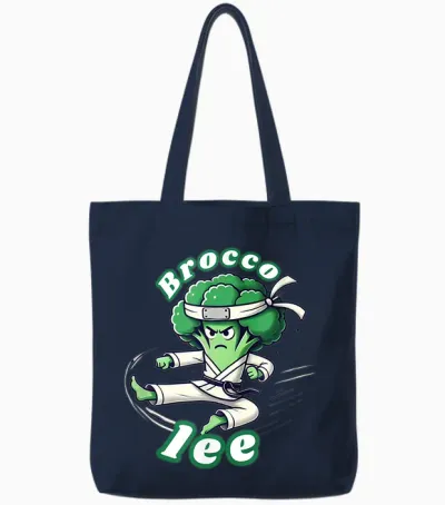 Broco Lee Humour T-Shirt, Black, S Tote Bags - Navy