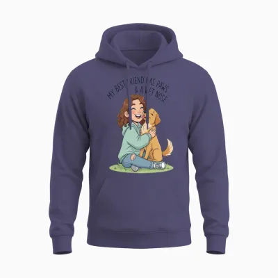 Best Friend Paws & Wet Nose Unisex Hoodie - Heather Sport Dark Navy