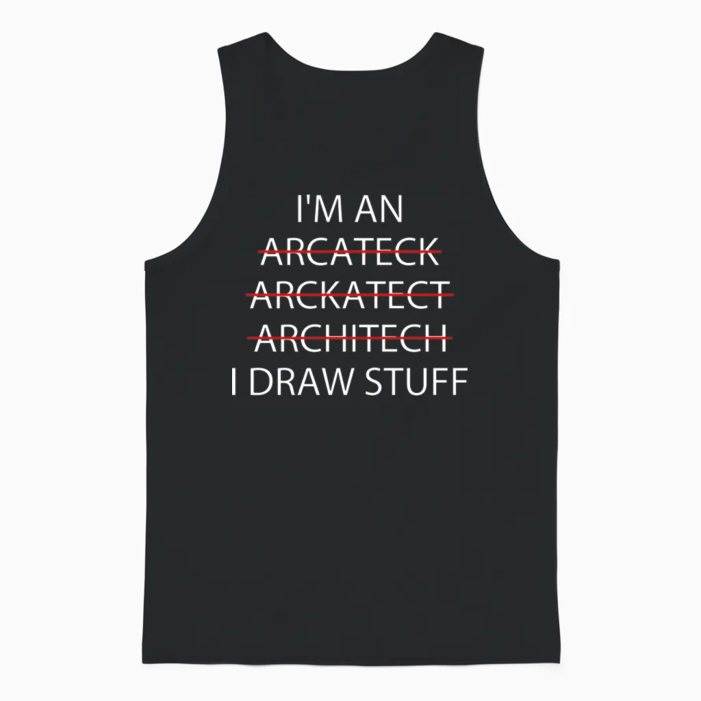 Funny Architect Unisex Tank Top in Black