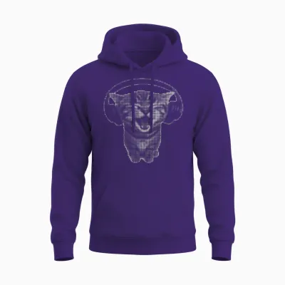 Cute Headphones Cat Funny Y2k Grunge Silly Graphic Unisex Hoodie - Purple