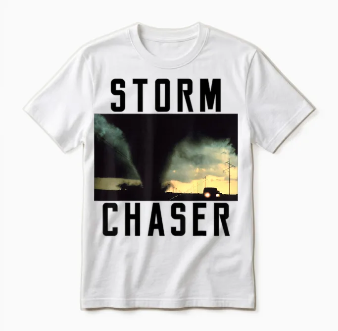 Storm Chaser Tornado Picture Weather Meteorologist Unisex T-Shirt in White