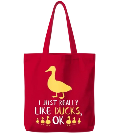 Funny Duck Gifts Funny Bird Lover Fowl Animal Gift Tote Bags - Red