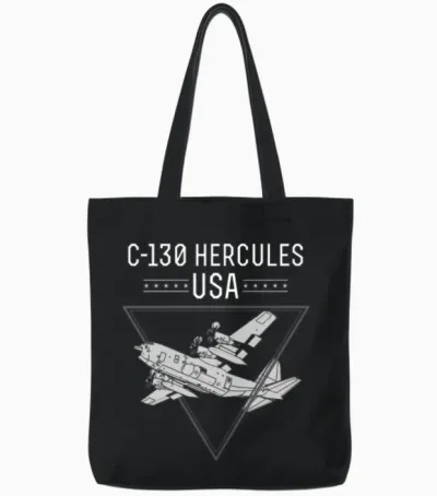 C 130 Hercules Us Airborne Fighter Pilot Tote Bags - Black
