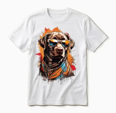 Brauner Labrador Mit Sonnenbrille Unisex T-Shirt - White