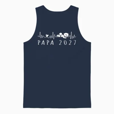 Futur Papa 2027 Battement De Cœur Annonce Grossesse Unisex Tank Top - Navy