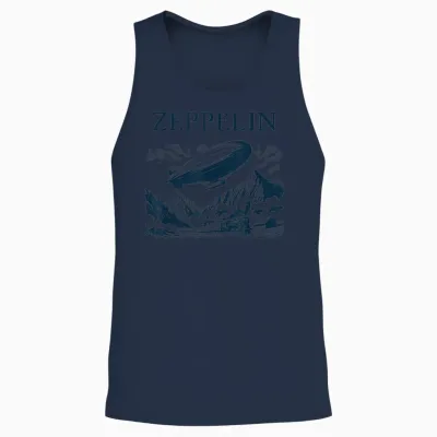 Zeppelin Airship Journey - Zeppelin Flying Unisex Tank Top - Navy