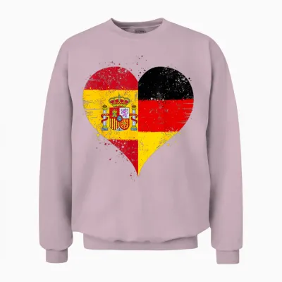 Spanien Deutschland Flagge Stolze Spanisch Deutsch Fans Unisex Sweatshirt - Light Pink