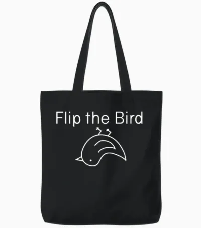Flip the Bird Tote Bags - Black