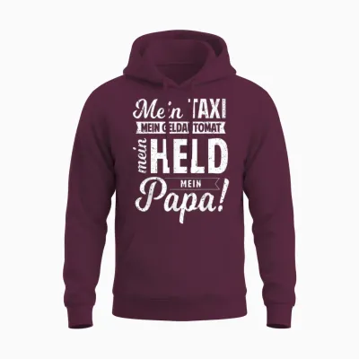 Mein Held Mein Papa Vatertag Taxi Geldautomat Lustig Vater Unisex Hoodie - Maroon