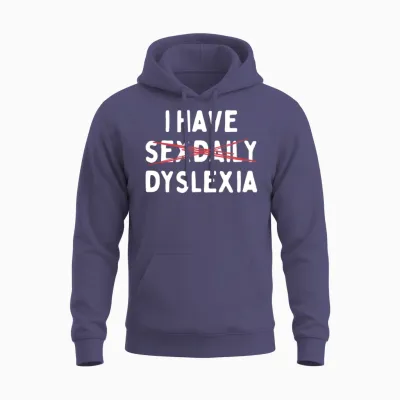 Funny Dyslexia Unisex Hoodie - Heather Sport Dark Navy