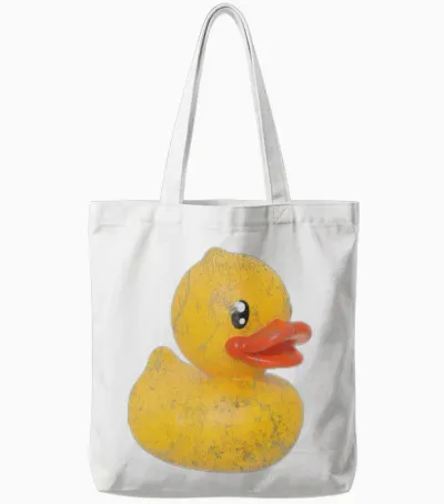 Rubber Duck Retro Tote Bags - White