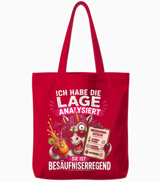 Die Lage Ist Besäufniserregend Karneval Fasching Hangover Tote Bags in Red