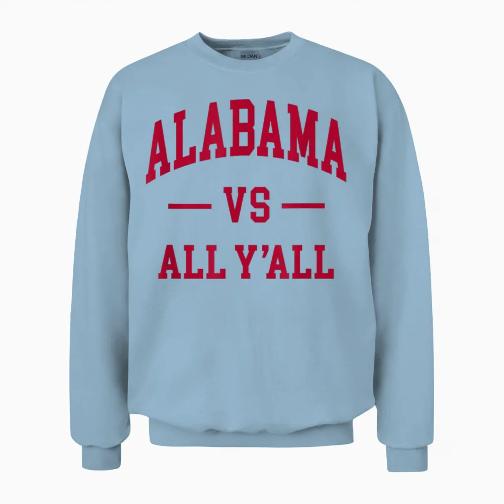 Alabama - Throwback Design - Classic Unisex Sweatshirt in Light Blue