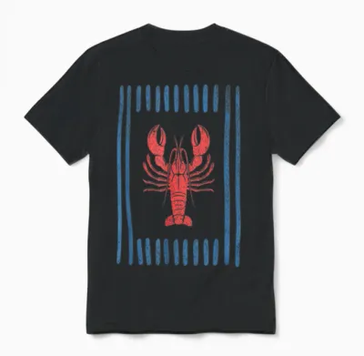 Minimal Hummer Fishermen ästhetischer Retro Unisex T-Shirt - Black