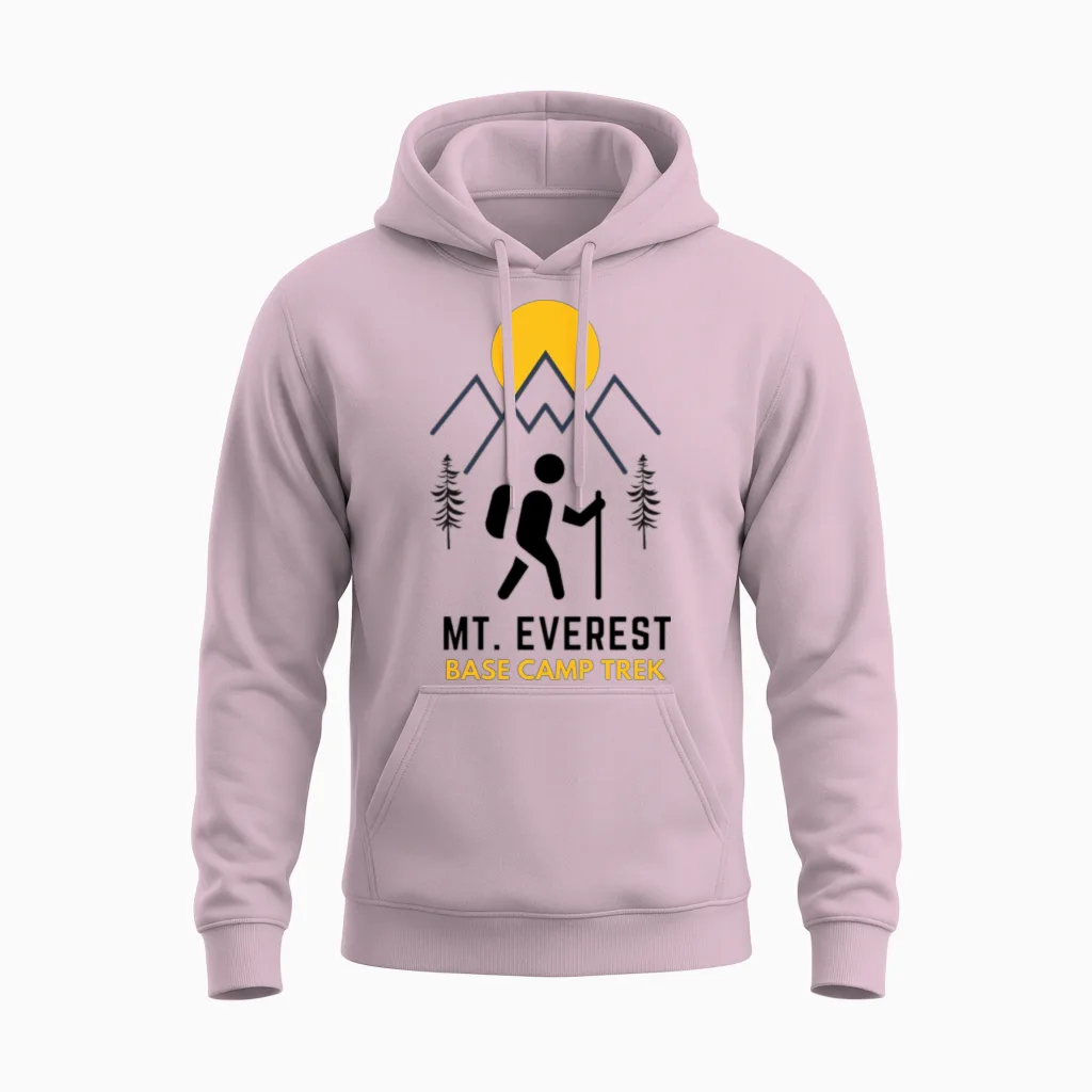 Everest Base Camp Trek Unisex Hoodie in Light Pink