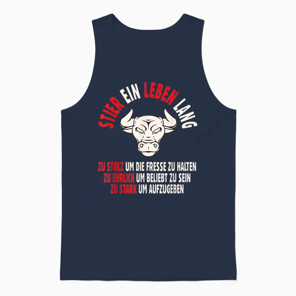 Sternzeichen Stier Geschenk - Unisex Astrologie-T-Shirt Schwarz Klein Eu S Unisex Tank Top in Navy