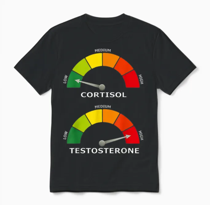 Low Cortisol High Testosterone Optimal Health Unisex T-Shirt in Black