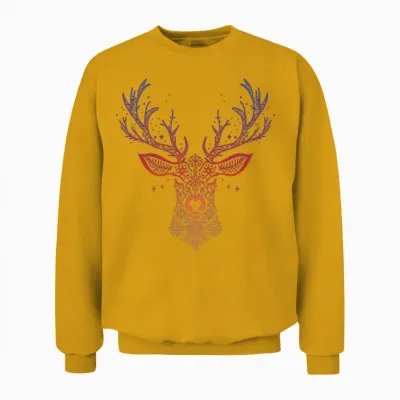 Prismatic Mandala Deer Unisex Sweatshirt - Gold