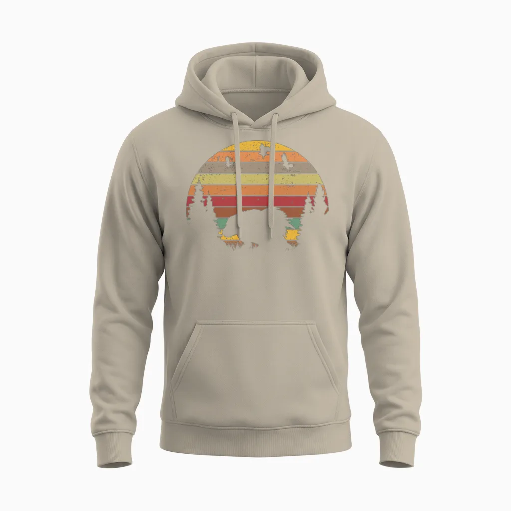 Porcupine Vintage Retro Unisex Hoodie - Sand
