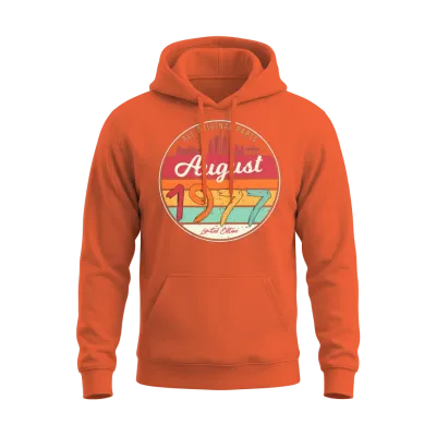 1977 August Retro Unisex Hoodie - Orange