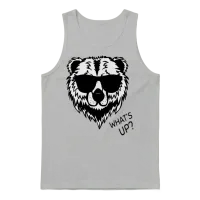 Funny Cool Panda Unisex Tank Top - Ash – 1