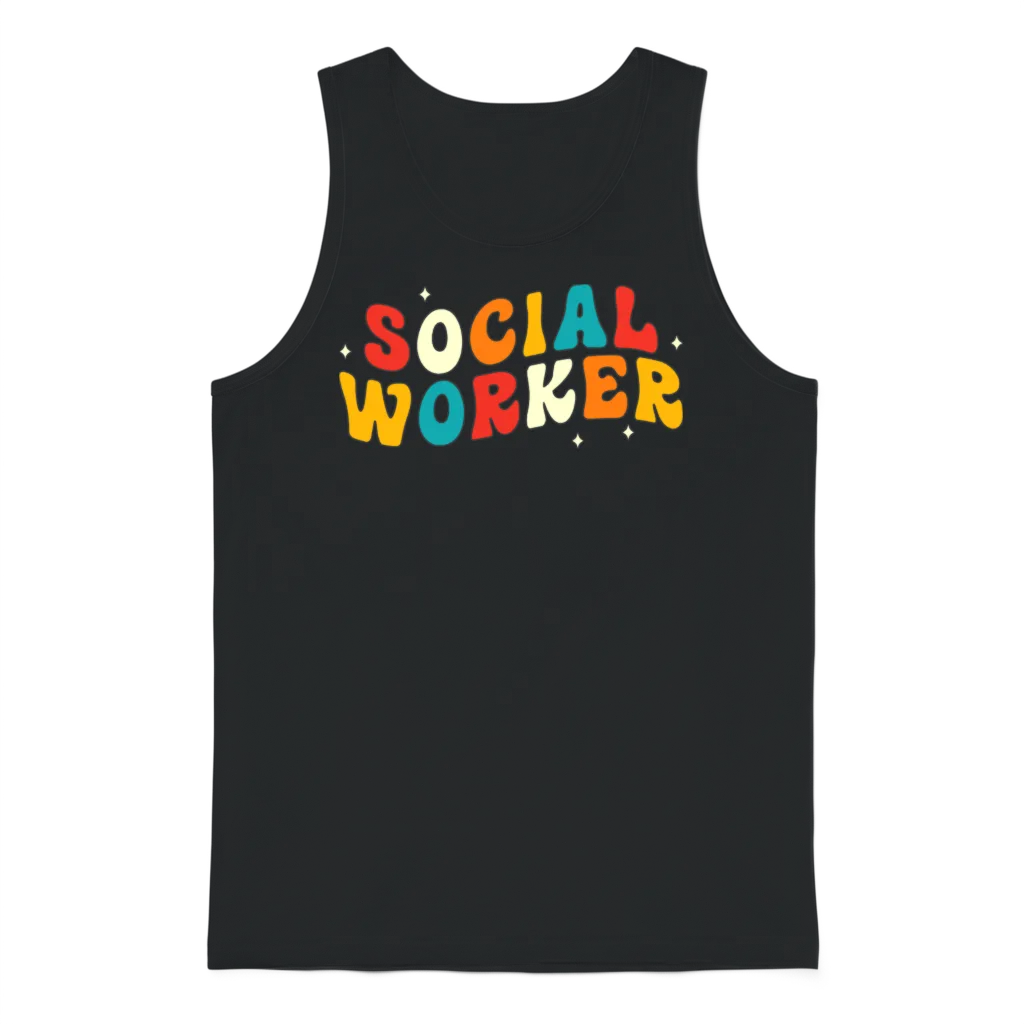 Social Worker Retro Unisex Tank Top - Black