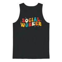 Social Worker Retro Unisex Tank Top - Black – 1