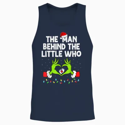 The Man Behind the Little Who Christmas Pregnancy Unisex Tank Top - Navy