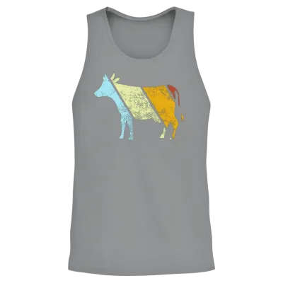 Cow Retro Unisex Tank Top - Sport Grey