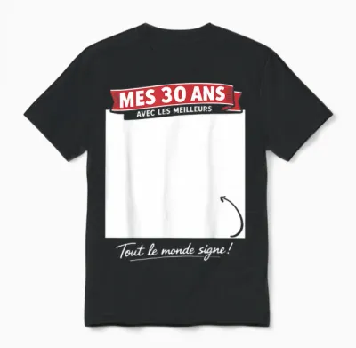 30ème Anniversaire Homme Femme 30 Ans 1996 Déco Drôle Cadeau Unisex T-Shirt - Black