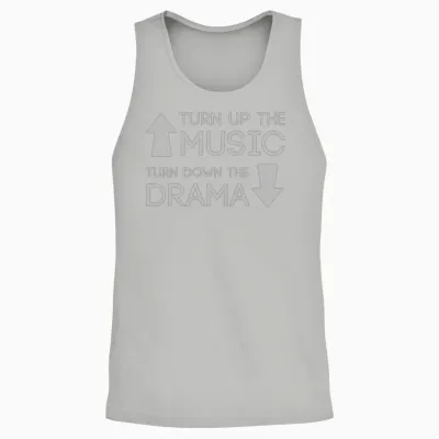 Turn Up Music Turn Down the Drama Unisex Tank Top - Ash