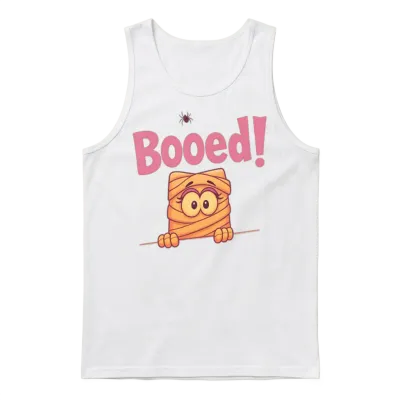 Cute Mummy Halloween Comic Design Unisex Tank Top - White