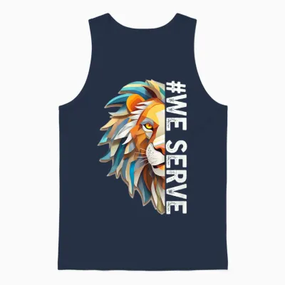Les Membres Du Lions Club Nous Servons Une Tenue Pour Le Travail De Service Unisex Tank Top - Navy