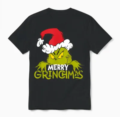 Grinch - Merry Grinchmas Christmas Unisex T-Shirt - Black