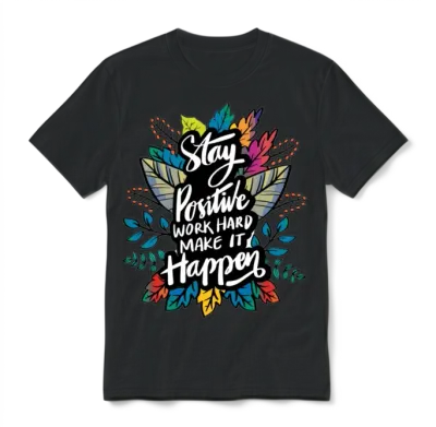 Stay Positive, Work Hard to Make It Happen Unisex T-Shirt - Black