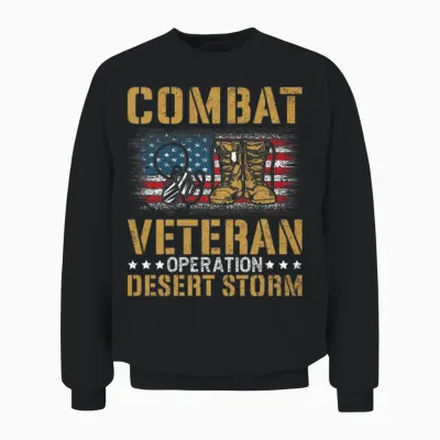 Desert Storm Operation Veteran American Unisex Sweatshirt - Black