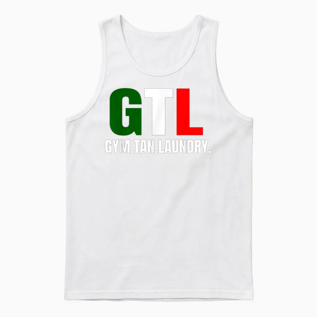 Gym Tan Laundry Gtl New Jersey Garden Nj Shore Italian Unisex Tank Top in White