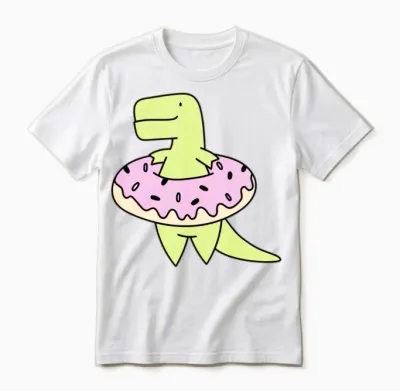 Funny Pizza Dinosaurus Unisex T-Shirt - White