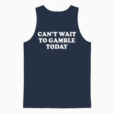 Can't Wait to Gamble Today Lustiges Retro-Glücksspiel Unisex Tank Top - Navy