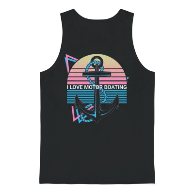 Boating Retro Unisex Tank Top - Black